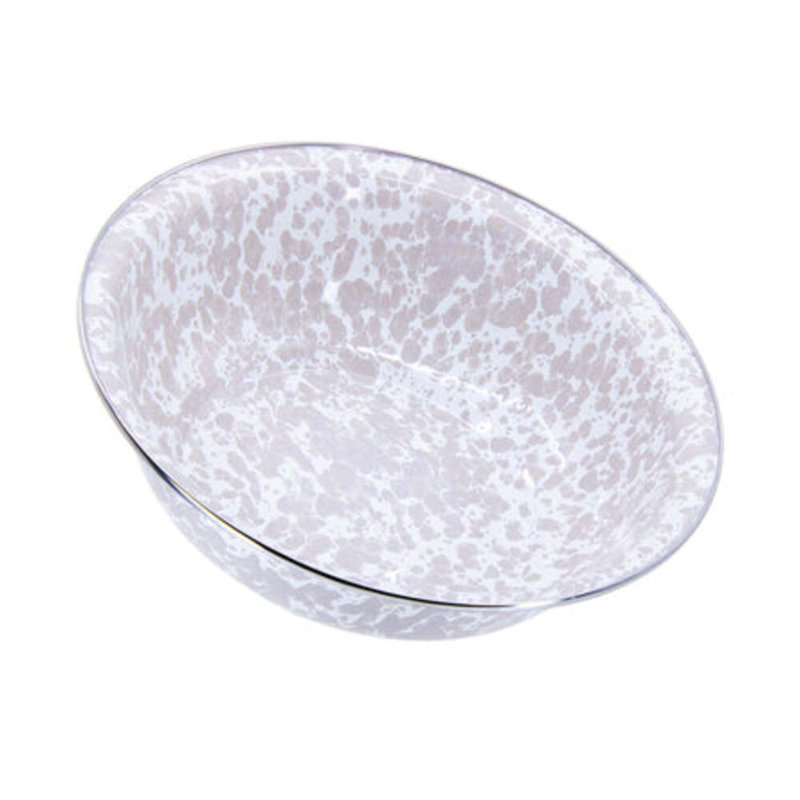 Golden Rabbit Swirl Enamelware Serving Bowl, Serving Bowl, Taupe Swirl