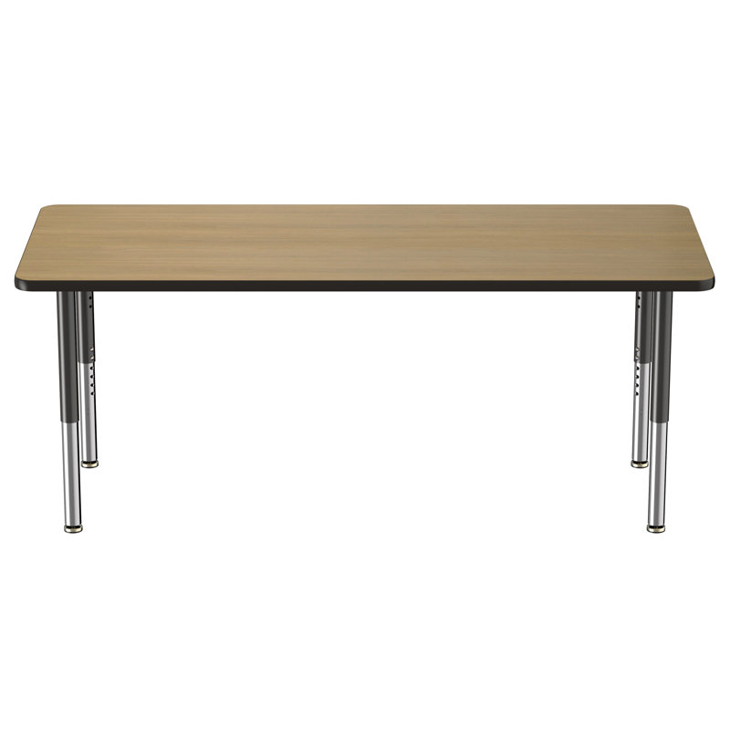 Table rectangulaire d'activité rectangulaire avec pieds réglables, Super, Chêne Pasadena / noir, 30" x 72"