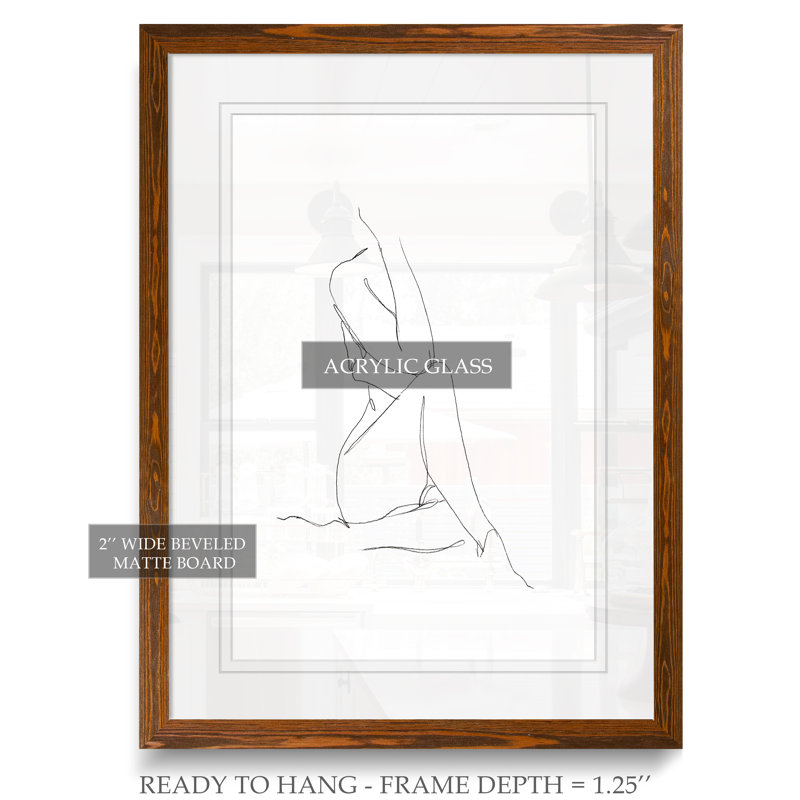 «Nude Contour S Croquis I» par Paul Cezanne - Reproduction d'art sur toile encadrée, H 30 po x l 22 po x P 1,25 po, Blanc
