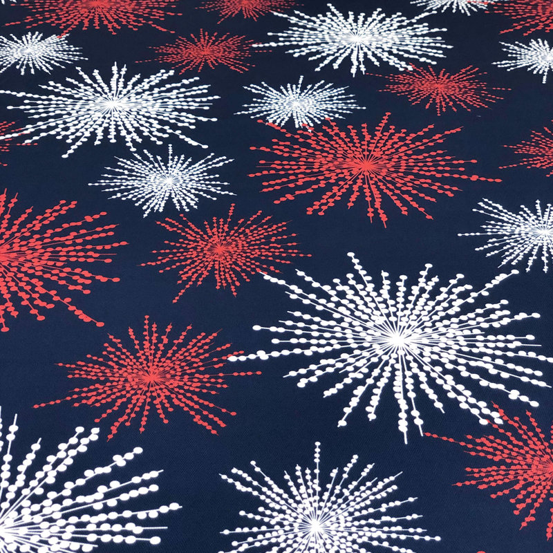 Ottis Celebration Fireworks Easy-Care Fabric Rectangular Tablecloth, Blue, 102" x 60"