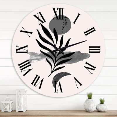Abstract Tropical Leaf II - Modern Wall Clock