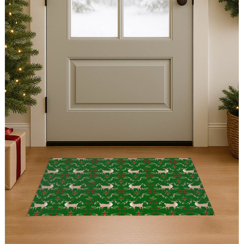 Paillasson Botanical Deer, Vert, L 24 po x L 36 po