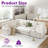 130 Inch Modular Cloud Sectional Sofa with Storage & Ottoman, Faux Fur Upholstered Sleeper Couch Converts to Bed, Beige Sectional for Living Room Large Space-1116000389