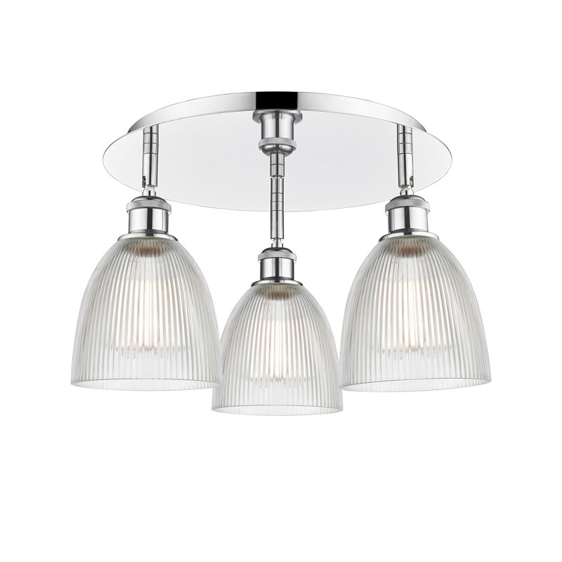 Plafonnier encastré en verre Berush, Transparent, Chrome poli