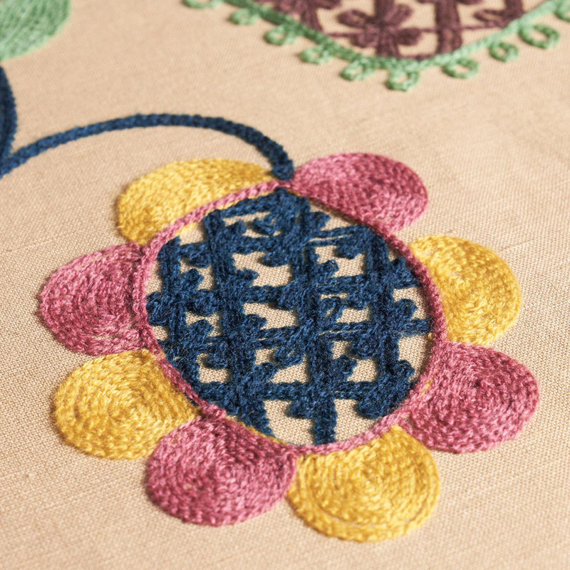 Mandevilla Embroidery Fabric, Cream/Mint