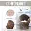 Lit pour chat surélevé tissé à la main avec coussin moelleux - forme de chaise d'œuf rotative, panier en osier surélevé pour chats d'intérieur-382974369-382975583