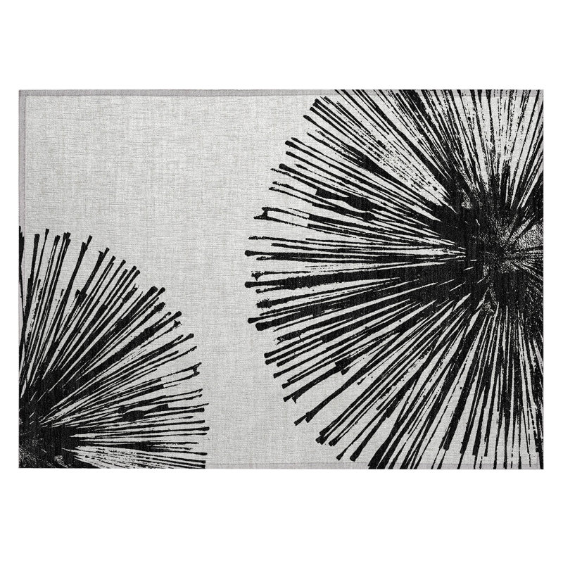 Flatweave Abstract Indoor / Outdoor Rug, Rectangle 1'8" x 2'6"