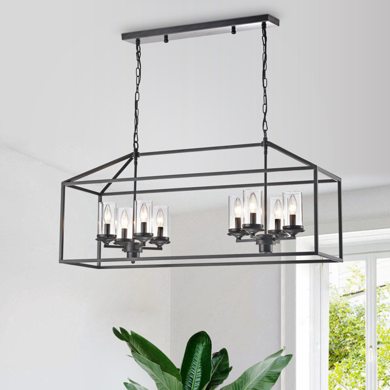 8 - Light Square/Rectangle Pendant, Black