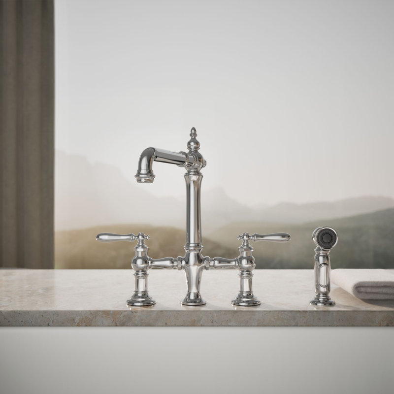 Artifacts® Bridge Faucet, Lever Handle, Polished Chrome