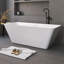 66 po X 29,5 po Baignoire de trempage autoportante en acrylique blanc brillant