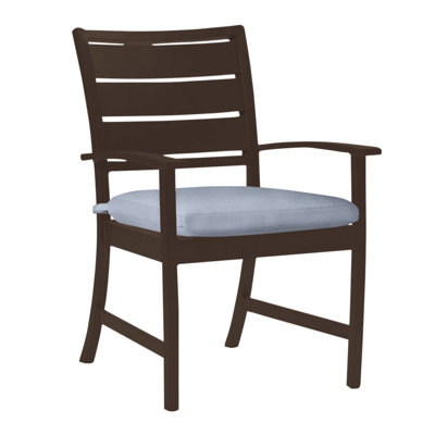 Charleston Aluminum Patio Dining Armchair with Cushions