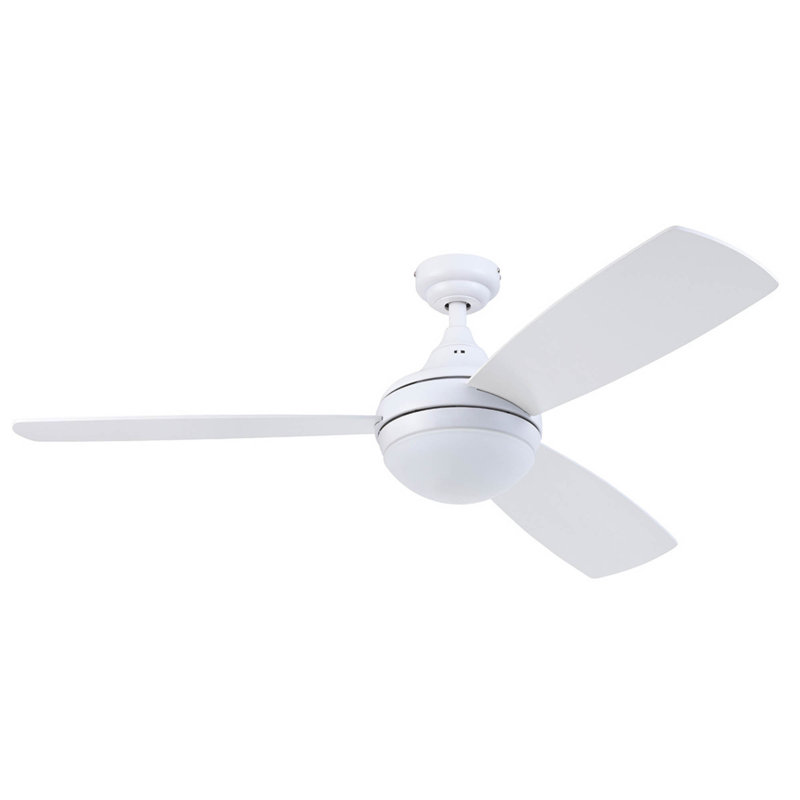 Bruening 52'' Ceiling Fan with Light Kit, Off White
