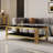 Top and Bottom Double Layer Tempered Glass Coffee Table and Mirror Finished Stainless Steel Frame-2060706088-2060706100-2064008590