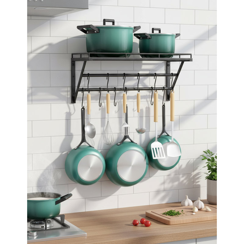 Metal Rectangle Wall Mounted Pot Rack