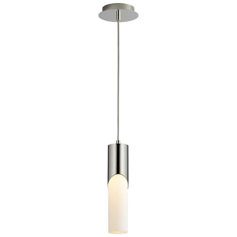 Gatha 1 - Light LED Single Pendant, Polished Nickel, 13.5" H x 2.75" W x 2.75" D