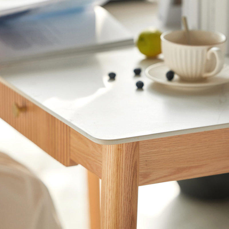 Bureau d'écriture blanc avec 2 tiroirs