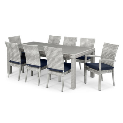 Cannes 9 Piece Dining Set with Cushions