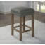 Ensemble de table de salle à manger 4 pièces de style transitionnel 1X Table 3X Tabouret Siège rembourré Garniture cloutée Port USB Finition grise et grise brossée-1751181887-1751181881