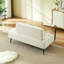 Ensemble moderne de 137 cm en velours beige avec table d'appoint pivotante à 360°, banc et design d'espace pour chambre d'appartement.