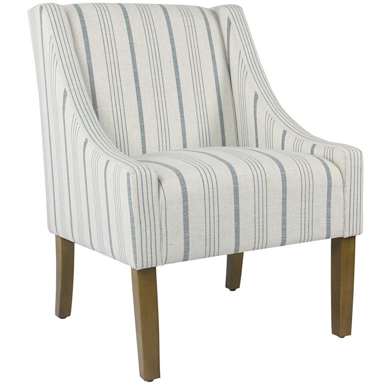Fauteuil d'appoint incurvé moderne Ashland , Rayures bleues Calypso