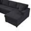 Canapé modulaire surdimensionné en U de 115,3 po avec méridienne et trois coussins décoratifs moelleux pour le salon-233125479