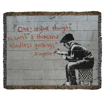 Banksy Graffiti Hand Woven Throw Blanket