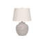 Lampe de table moderne en béton crème avec abat-jour en lin ivoire et éclairage réglable à 3 voies