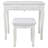 Vanity Desk Set With LED Light Mirror And Cushioned Stool For Bedroom-2138610783