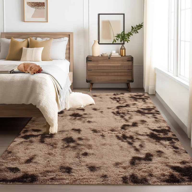 Tapis rectangulaire à poil long à poils longs Beladora, Rectangle de 5 pi x 8 pi