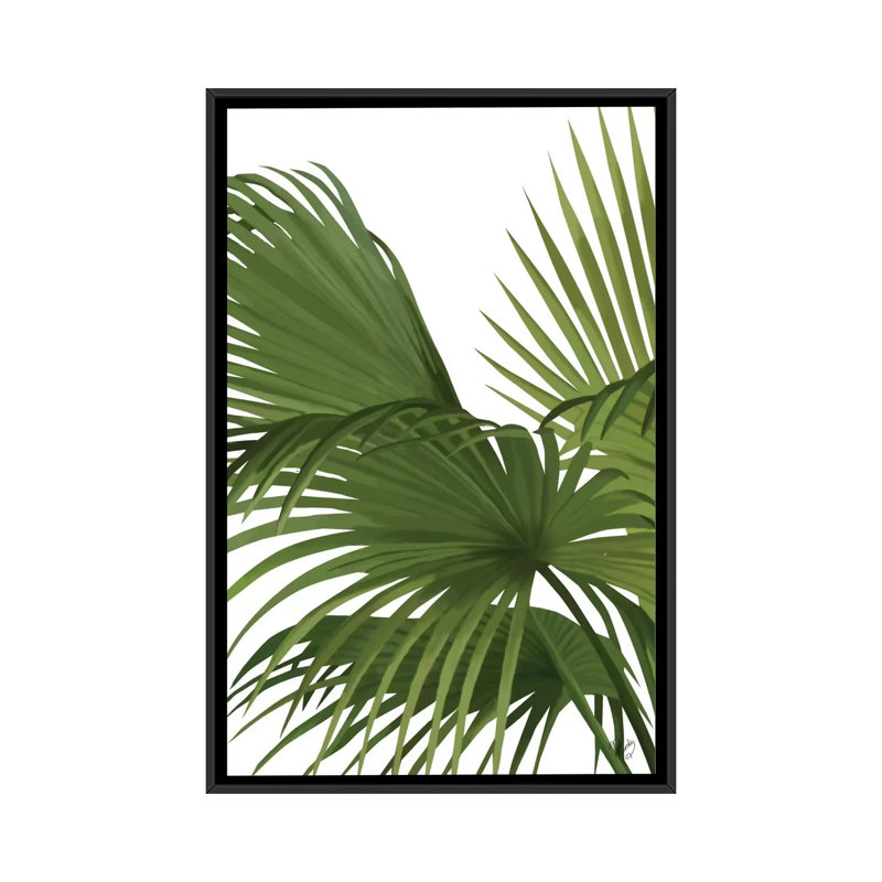 « autre ventilateur palm ii », impression sur toile, H 26 po x l 18 po x P 1,5 po, Toile avec cadre noir, Pas de tapis