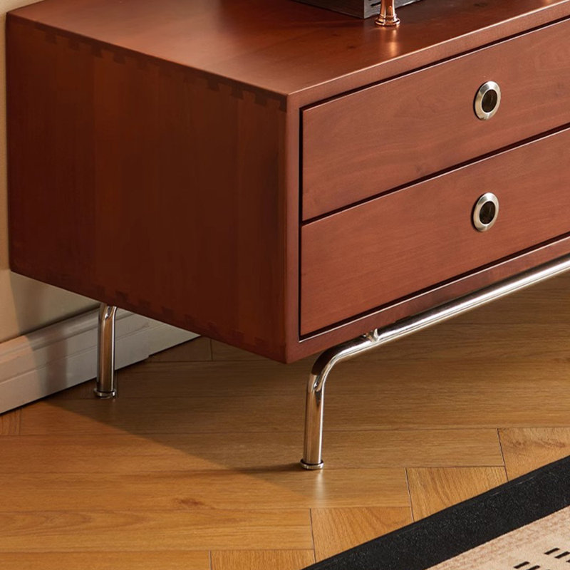 Retro solid wood storage TV cabinet