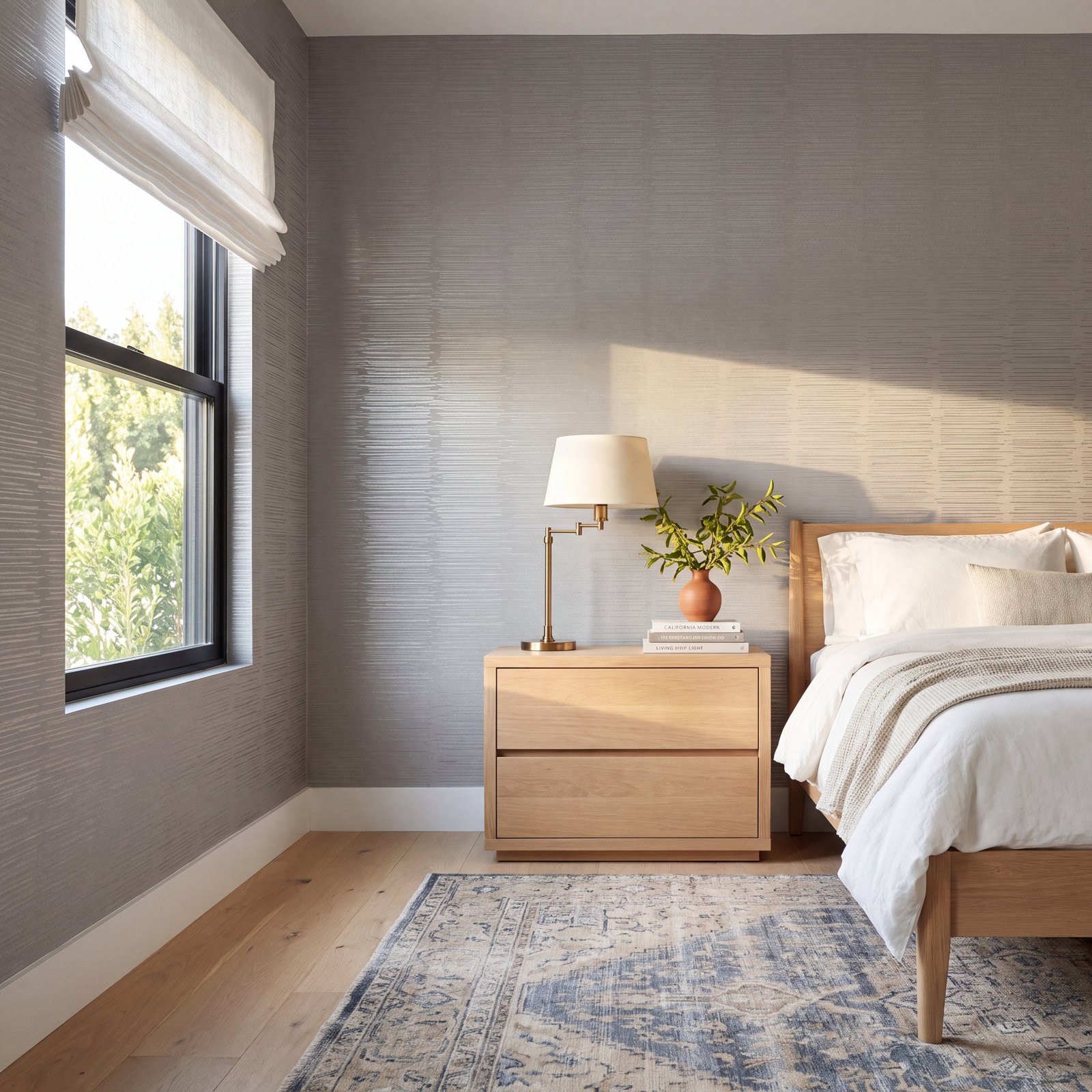 Boudin Wallpaper, Metallic Silver