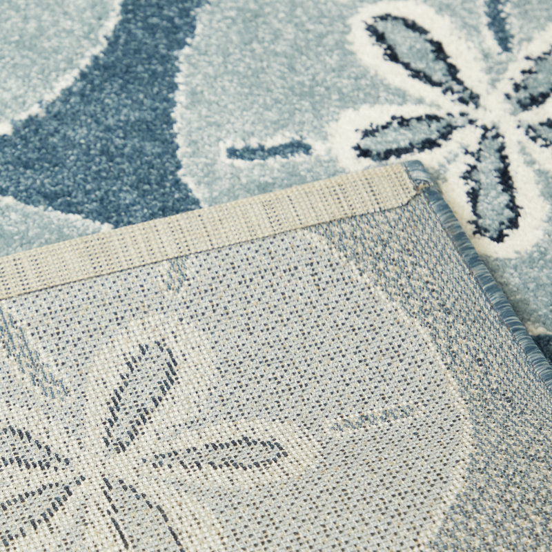 Tapis bleu sarcelle Elspeth, Rectangle 5 pi 3 po x 7 pi