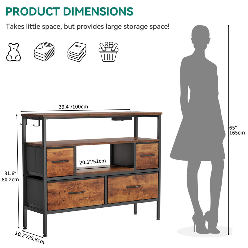 Unfinished TV Stand for TVs up to 28", Brown