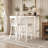 Farmhouse Rectangular Wood Bar Height Dining Set with 2 Chairs for Compact Spaces
