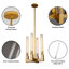 Lustre 4 lumières avec abat-jour en verre-1190579634