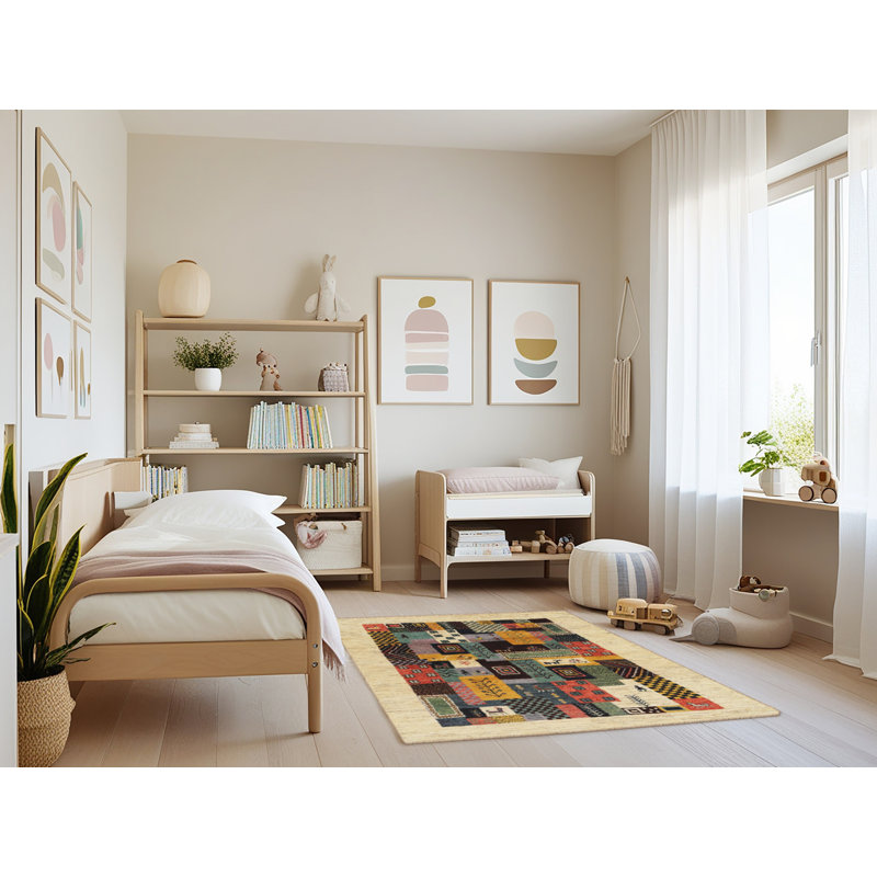 Tapis beige/brun/gris contemporain, Rectangle 4 pi x 6 pi