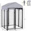Parc pour chien avec porte verrouillable L 48 po x l 72 po avec porte verrouillable, structure en acier pour petits chiens de taille moyenne, enclos, moyen