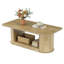 Table basse moderne de 47,3 pouces avec rangement, meuble décoratif central à 2 niveaux pour salon, appartement, chambre à coucher, bureau à domicile, brun clair