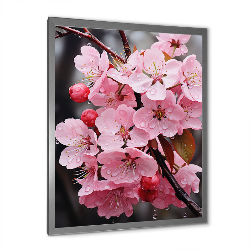 Apple Blossom Monochromatic Elegance XVI - Floral Canvas Prints, H 20 po x l 12 po, Cadre simple argenté