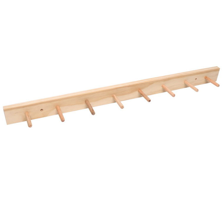 31.5'' Wide Solid Wood 8 - Hook Wall Mounted Coat Rack