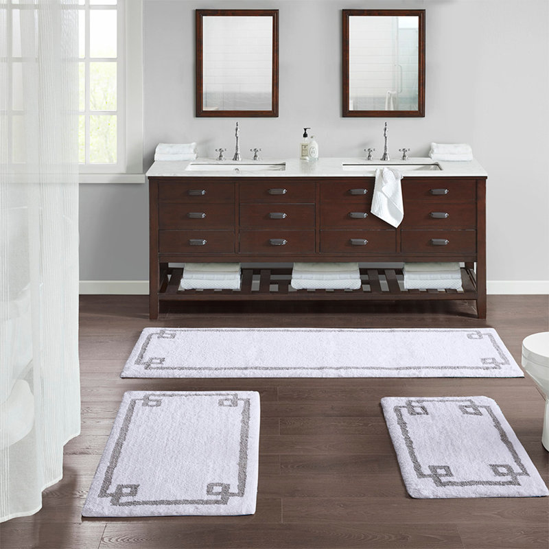 Cotton Tufted Bath Rug 24X40（Only One Rug）, White