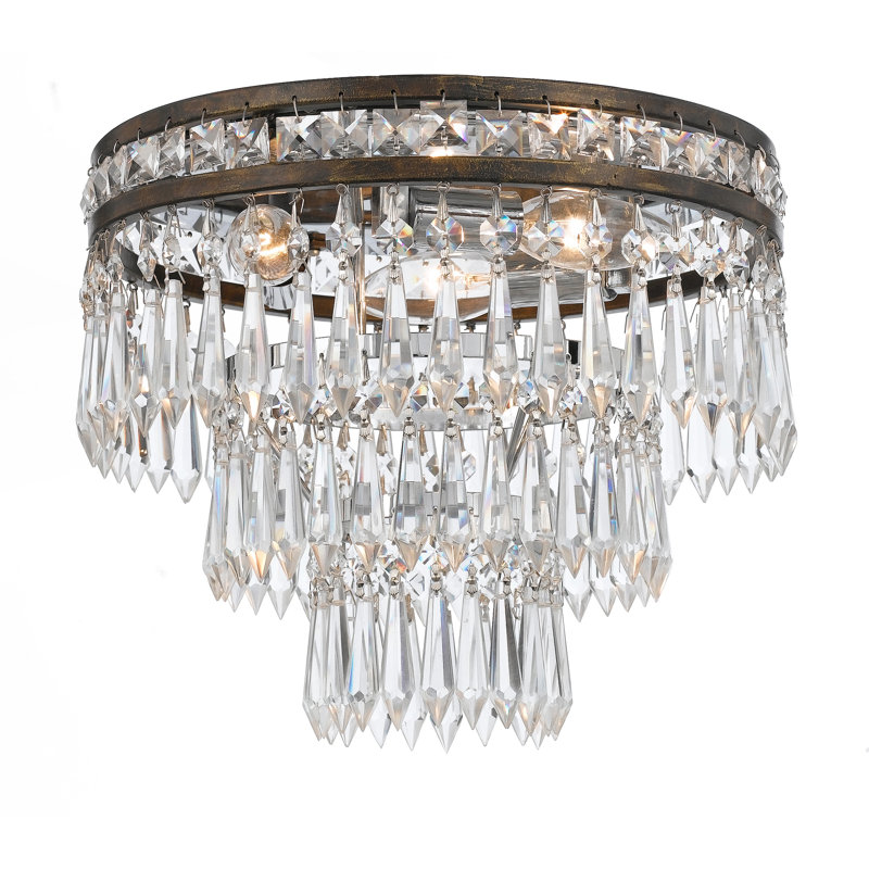 Plafonnier encastré 3 lumières Dapo, Bronze anglais