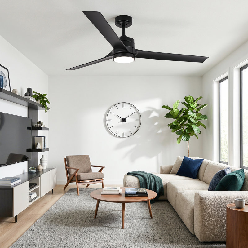 Ventilateur de plafond moderne à hélice à intensité variable avec lumières DEL et télécommande Vaczon 60 "