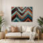 Art mural en métal noir à motif sud-ouest Navajo à chevrons 222-628410425