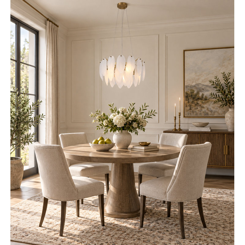 Lustre rond transitionnel en verre 11 lumières