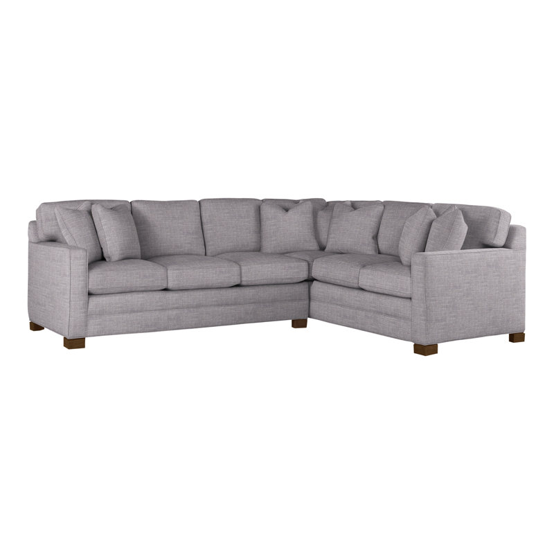 American Bungalow 2-Piece Hillcrest L-Sectional, Nomad Slate Crypton® Chenille, Havana