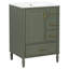 Meuble-lavabo moderne de 24 po avec lavabo en céramique, porte à fermeture en douceur, 3 tiroirs, poignées dorées et support pour rangement compact (ancien SKU: N729P373272F)-1108684104