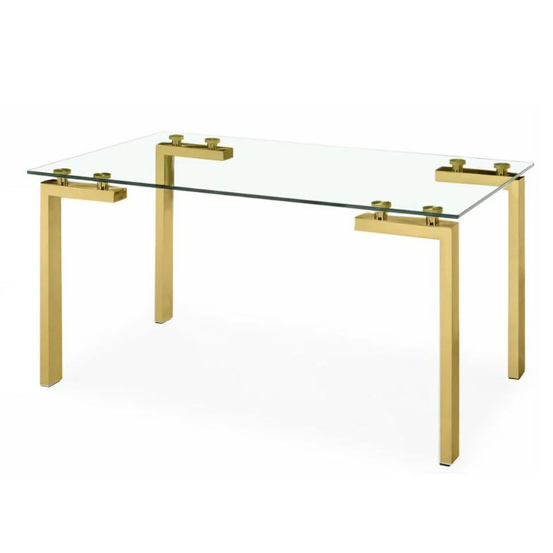 Table de salle à manger Najwa, H 30 po x L 59 po x l 35,5 po, Gold