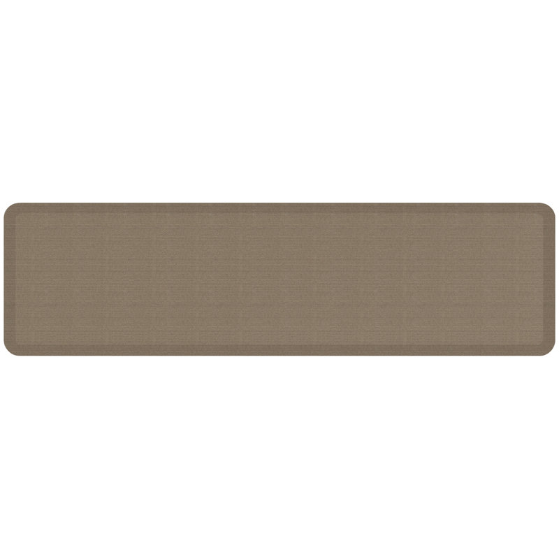 Solid Color Anti-Fatigue Non-Skid Kitchen Mat, 1'8" x 6', Pecan